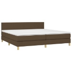 Giroletto a Molle con Materasso Marrone Scuro 200x200cm Tessuto