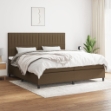Giroletto a Molle con Materasso Marrone Scuro 200x200cm Tessuto