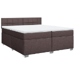 Giroletto a Molle con Materasso Marrone Scuro 200x200cm Tessuto