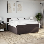 Giroletto a Molle con Materasso Marrone Scuro 200x200cm Tessuto