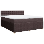 Giroletto a Molle con Materasso Marrone Scuro 200x200cm Tessuto