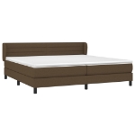 Giroletto a Molle con Materasso Marrone Scuro 200x200cm Tessuto