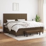 Giroletto a Molle con Materasso Marrone Scuro 200x200cm Tessuto