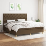 Giroletto a Molle con Materasso Marrone Scuro 200x200cm Tessuto