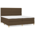 Giroletto a Molle con Materasso Marrone Scuro 200x200cm Tessuto