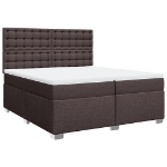 Giroletto a Molle con Materasso Marrone Scuro 200x200cm Tessuto