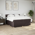 Giroletto a Molle con Materasso Marrone Scuro 200x200cm Tessuto