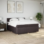 Giroletto a Molle con Materasso Marrone Scuro 200x200cm Tessuto