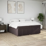 Giroletto a Molle con Materasso Marrone Scuro 200x200cm Tessuto
