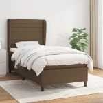 Giroletto a Molle con Materasso Marrone Scuro 80x200 cm Tessuto
