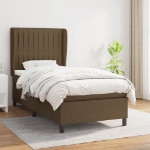 Giroletto a Molle con Materasso Marrone Scuro 80x200 cm Tessuto