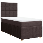 Giroletto a Molle con Materasso Marrone Scuro 80x200 cm Tessuto