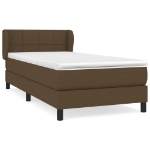 Giroletto a Molle con Materasso Marrone Scuro 80x200 cm Tessuto