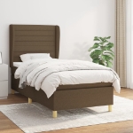 Giroletto a Molle con Materasso Marrone Scuro 80x200 cm Tessuto