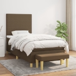 Giroletto a Molle con Materasso Marrone Scuro 80x200 cm Tessuto