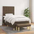 Giroletto a Molle con Materasso Marrone Scuro 80x200 cm Tessuto