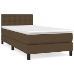 Giroletto a Molle con Materasso Marrone Scuro 80x200 cm Tessuto