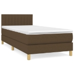 Giroletto a Molle con Materasso Marrone Scuro 80x200 cm Tessuto