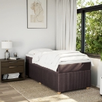 Giroletto a Molle con Materasso Marrone Scuro 80x200 cm Tessuto