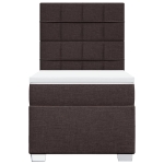 Giroletto a Molle con Materasso Marrone Scuro 80x200 cm Tessuto
