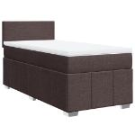 Giroletto a Molle con Materasso Marrone Scuro 80x200 cm Tessuto