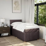 Giroletto a Molle con Materasso Marrone Scuro 80x200 cm Tessuto