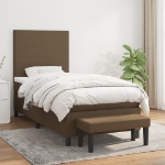 Giroletto a Molle con Materasso Marrone Scuro 80x200 cm Tessuto