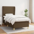 Giroletto a Molle con Materasso Marrone Scuro 90x190cm Tessuto