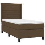 Giroletto a Molle con Materasso Marrone Scuro 90x190cm Tessuto
