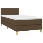 Giroletto a Molle con Materasso Marrone Scuro 90x190cm Tessuto