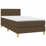 Giroletto a Molle con Materasso Marrone Scuro 90x190cm Tessuto