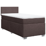 Giroletto a Molle con Materasso Marrone Scuro 90x190cm Tessuto