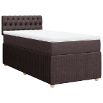 Giroletto a Molle con Materasso Marrone Scuro 90x190cm Tessuto