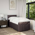 Giroletto a Molle con Materasso Marrone Scuro 90x190cm Tessuto
