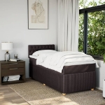Giroletto a Molle con Materasso Marrone Scuro 90x190cm Tessuto