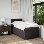 Giroletto a Molle con Materasso Marrone Scuro 90x190cm Tessuto