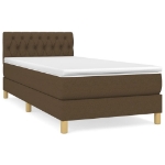 Giroletto a Molle con Materasso Marrone Scuro 90x190cm Tessuto