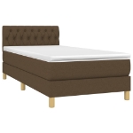 Giroletto a Molle con Materasso Marrone Scuro 90x190cm Tessuto