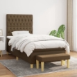 Giroletto a Molle con Materasso Marrone Scuro 90x190cm Tessuto