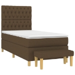 Giroletto a Molle con Materasso Marrone Scuro 90x190cm Tessuto