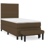 Giroletto a Molle con Materasso Marrone Scuro 90x190cm Tessuto