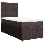 Giroletto a Molle con Materasso Marrone Scuro 90x190cm Tessuto