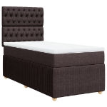 Giroletto a Molle con Materasso Marrone Scuro 90x190cm Tessuto