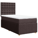 Giroletto a Molle con Materasso Marrone Scuro 90x190cm Tessuto