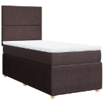 Giroletto a Molle con Materasso Marrone Scuro 90x190cm Tessuto