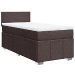 Giroletto a Molle con Materasso Marrone Scuro 90x190cm Tessuto
