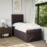 Giroletto a Molle con Materasso Marrone Scuro 90x190cm Tessuto