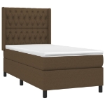 Giroletto a Molle con Materasso Marrone Scuro 90x190cm Tessuto