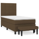 Giroletto a Molle con Materasso Marrone Scuro 90x190cm Tessuto