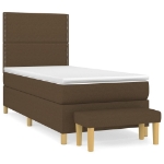 Giroletto a Molle con Materasso Marrone Scuro 90x190cm Tessuto